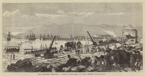 The Abyssinian Expedition, a Sketch on the Shore at Zulla, Annesley Bay